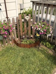 1 Pack,Wooden Fence Border Decorative Picket Panels for Flower Bed Barriers
