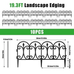10 Packs Garden Decorative Lawn Edging Border PP Garden Fence Panels Easy