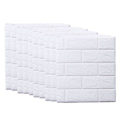 10 Pcs 3D Tile Red Brick Wall Sticker Self-adhesive Foam Panel Wallpaper 38*35