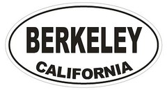 Berkeley California Oval Bumper Sticker or Helmet Sticker D2785 Euro Oval