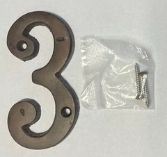 4″ Rustic Dark Solid Bronze Metal House Numbers 4 INCH PICK YOUR NUMBER