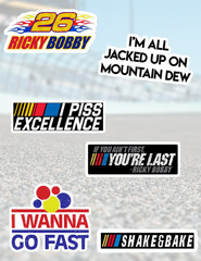 Talladega Nights Ricky Bobby 5pc Sticker Pack