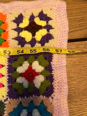 Vintage Granny Square Crochet Afghan Throw Blanket 45″ x 57″