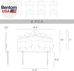 Decorative Garden Border Edging: Faux Wrought Iron Leaf & Bird Design