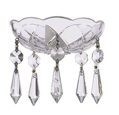 4-Inch Crystal Cup, Crystal Bobeche With 1.5″ U-drop, Clear with Chrome Pins