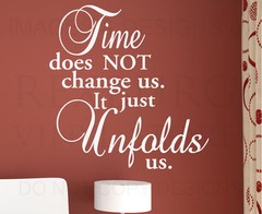 Wall Decal Quote Sticker Vinyl Art Lettering Large Time Unfolds Who We Are IN78