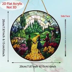 Acrylic Wizard of Oz Yellow Brick Road Sun Catcher Fantasy Window Hanging Decor