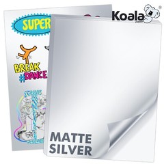 Koala Printable Vinyl Sticker Paper Inkjet Printer Matt Silver Waterproof 8.5×11
