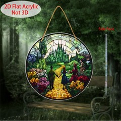 Acrylic Wizard of Oz Yellow Brick Road Sun Catcher Fantasy Window Hanging Decor