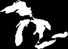 Great Lakes Die Cut Window Sticker Decal WHITE (State of Michigan)