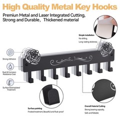 2-Pack Premium Iron Key Holder for Wall – Dual Installation: Wall Mount & Adh…