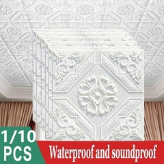 1/10pcs 3D Soft Foam Brick Texture Pattern Effect Wall Sticker Wall Decor 35cm