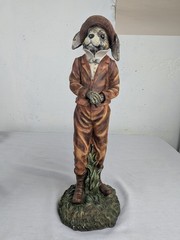 Henri Chrisdon Mr Rabbit & Mrs Rabbit Statues Figures Resin 21″ & 19″ Set