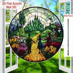 Acrylic Wizard of Oz Yellow Brick Road Sun Catcher Fantasy Window Hanging Decor
