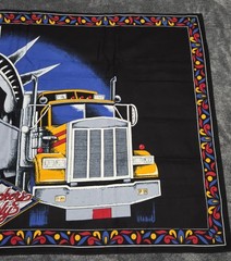 Vintage Truckers Only Tapestry Wall Hanging Statue Of Liberty 100% Cotton 54×35″