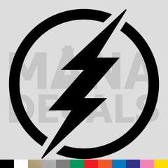 Lightning Bolt Symbol Vinyl Die Cut Decal Sticker – Shock Electric Power Charge