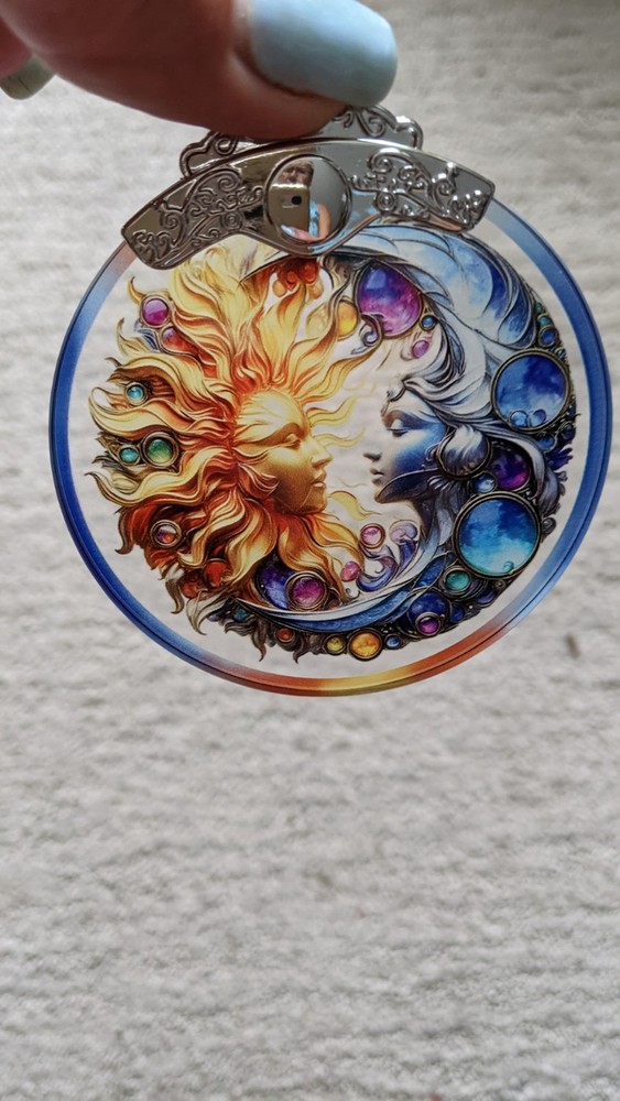 MULTICOLOR SUN & MOON SUNCATCHER/ ORNAMENT–NEW