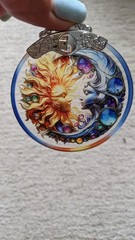 MULTICOLOR SUN & MOON SUNCATCHER/ ORNAMENT–NEW
