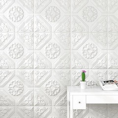 1/10pcs 3D Soft Foam Brick Texture Pattern Effect Wall Sticker Wall Decor 35cm