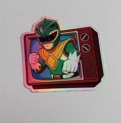 Green Power Rangers 3 Inch Waterproof Vinyl Holographic Sticker