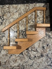 Vintage Handmade Stair Step Shelf Staircase Set Of 2 Trinkets Figures Spindles