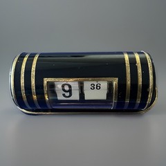 1950’s Germany Kohler 7 Jewel Horizontal Cylinder Flip Clock in Art Deco Style