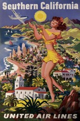 Southern California United Airlines Travel Gift Wall Art Home – POSTER 20″x30″