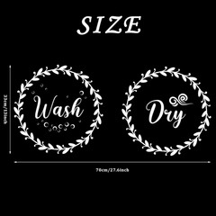 4 Pieces Wash and Dry Decal Sticker Quote Wash Dry Vinyl Laundry Stickers Machin
