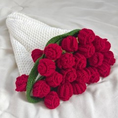 Romantic 3D Rose Bouquet Blanket – Handmade Crochet Gift for All Occasions