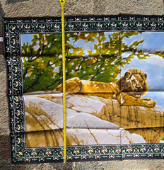 Vintage ATC New York 100% Cotton Wall Tapestry 54.5″x34.5″ African Lion #57114