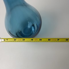 IKEA Blue Art Glass Bud Vase 12.5″ Tall Scandinavian Modern Home Decor