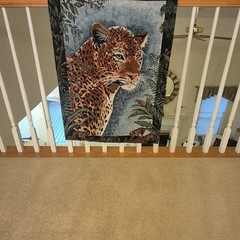 Manual Woodworkers & Weavers Leopard Tapestry Wall Hanging 26×36 Vertical