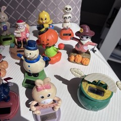 Lot Of 13 Solar Powered Dancing Figures Halloween Patriotic Christmas & More