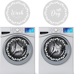 4 Pieces Wash and Dry Decal Sticker Quote Wash Dry Vinyl Laundry Stickers Machin