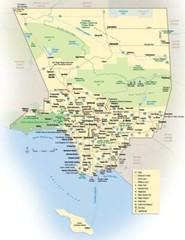 SOUTHERN CALIFORNIA ROAD MAP POSTER PICTURE PHOTO PRINT los angeles pacific 4565