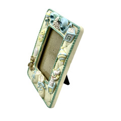 Burnes Ceramic Photo Frame Multicolor 3.5×2.5 Inch Table Top Baby Vintage 1990’s