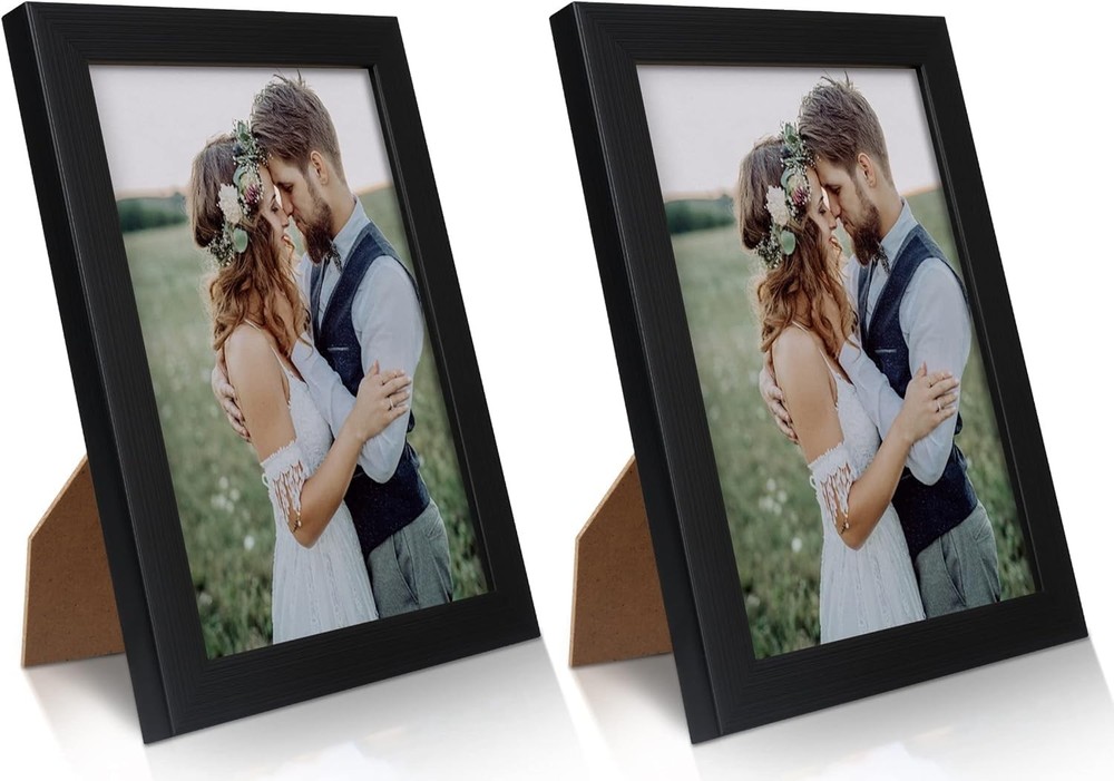 PECULA 2 Pack 5×7 Picture Frame, Black for Wall and Tabletop Display, Resist…