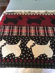 Crown Crafts 100% Cotton Throw Plaid W/ Scottie Dogs