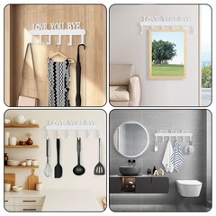 Key Holder for Wall – ‘Love You Bye’ Key Hooks,Key Holder Wall Mount Self Adh…