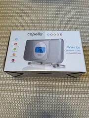 Capello Wake Up CD Alarm Clock NEW Sealed AM/FM Radio Vertical CD Player Silver