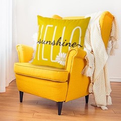 4 Pack Summer Daisy Pillow Covers Decor 18×18 Inch Hello Summer Sunshine Yellow