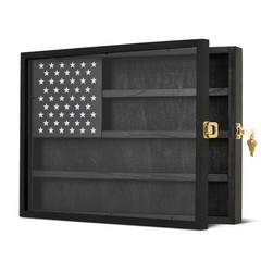 GRAVEE Military Challenge Coin Display Case Wooden Frame Acrylic Wall Mount