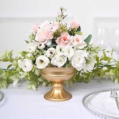 2 Gold 4 in Mini Compote VASES Wine Goblet Style Flower Pedestals Pots Events