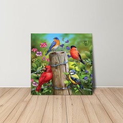 Briarwood Lane Fence Post Birds Medium LED Canvas Art