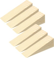 6 Pcs Wooden Door Stopper Wedge Non Slip Firefighter Wood Door Stopper Wedge for
