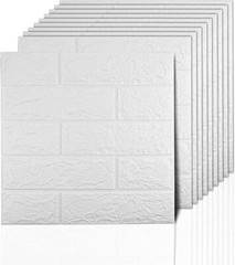 10 Pcs 3D Tile Red Brick Wall Sticker Self-adhesive Foam Panel Wallpaper 38*35