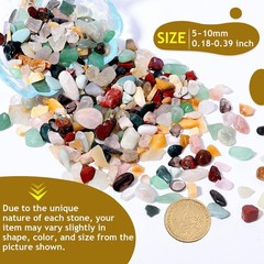 Mixed Crushed Crystal Chips Bulk 1lb 1200+Pcs Assorted Tumbled Stone Chips Na…