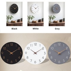 Wall Clock 8 Inch Black Battery Operated Silent Non Ticking Simple Minimalist…