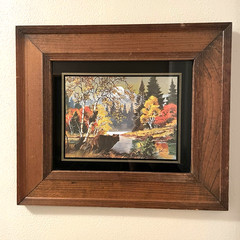Framed Rustic Foil Art Bear Picture Outdoors Nature Cabin Lodge Decor