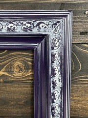 8 x 10In stock – wood picture frame with compo ornate trims Distressed PURPLE